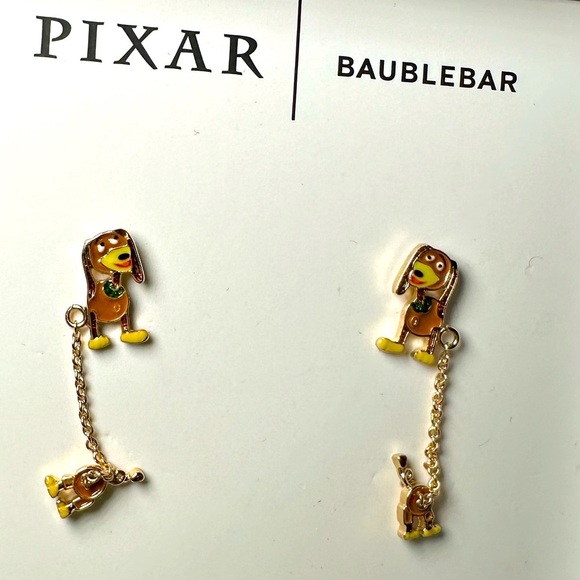 BaubleBar x Pixar Disney Slinky Dog Toy Story earrings READ nwt - Picture 1 of 8